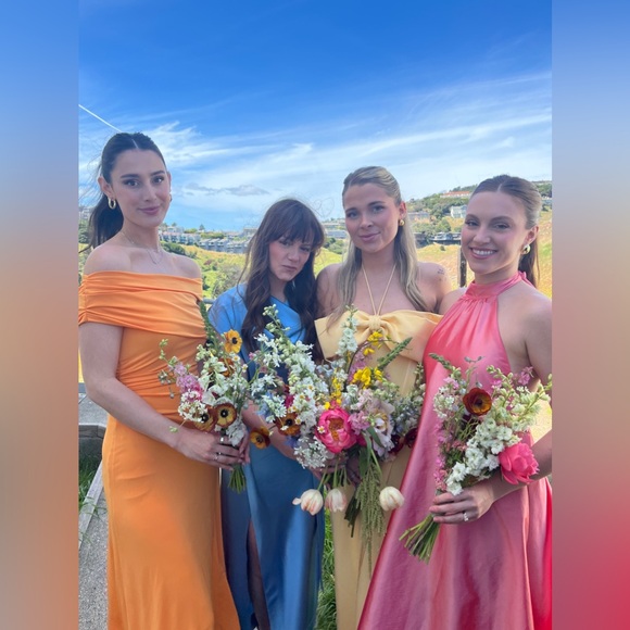 Bailey 44 x Revolve Dani Draped Off The Shoulder Maxi Dress Gown Sangria Orange - Picture 8 of 8